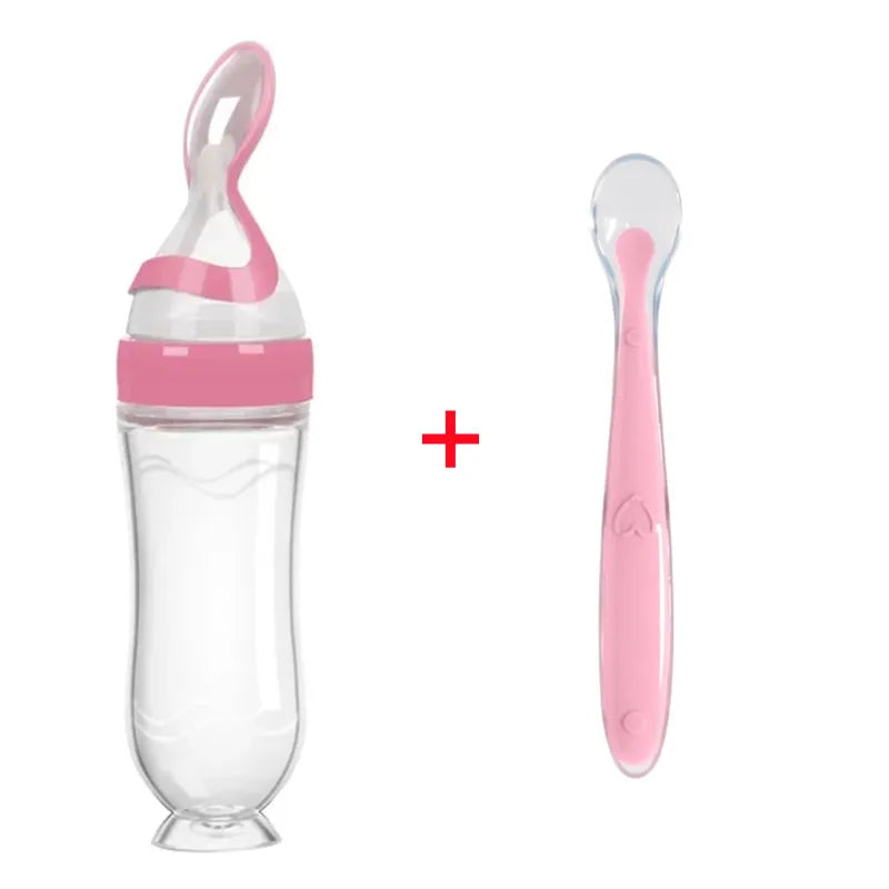Biberon bébé avec cuillère silicone souple - outil alimentation complémentaire nourrisson toddler