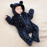 Grenouillère bébé flanelle douce chaude - combinaison imprimée cartoon automne-hiver 0-19 mois