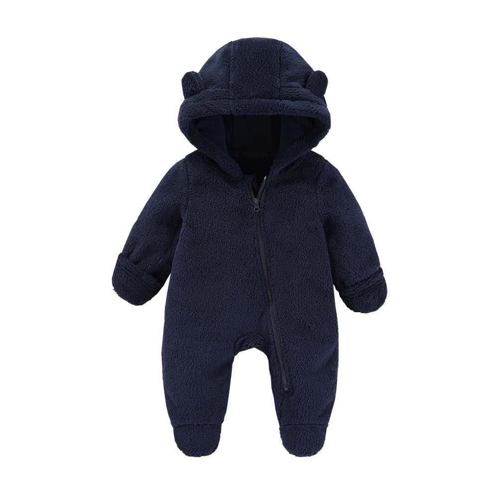 Grenouillère bébé flanelle douce chaude - combinaison imprimée cartoon automne-hiver 0-19 mois