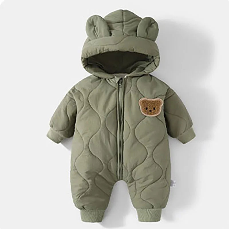 Combinaison hiver bébé fourrure intérieure - grenouillère ourson chaud 0-12 mois