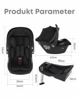 Siège auto bébé BabyVoyage I-Size jusqu'à 12kg - auvent solaire et ISOFIX