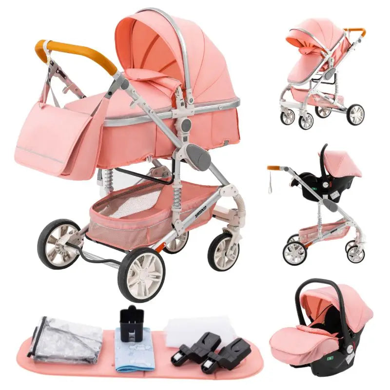 Poussette 3-en-1 multifonction Mybooni — Nacelle pliable légère