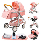 Poussette 3-en-1 multifonction Mybooni — Nacelle pliable légère