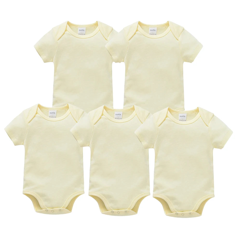 Pack 3 ou 5 bodies manches courtes Mybooni — Coton blanc 0-24 mois