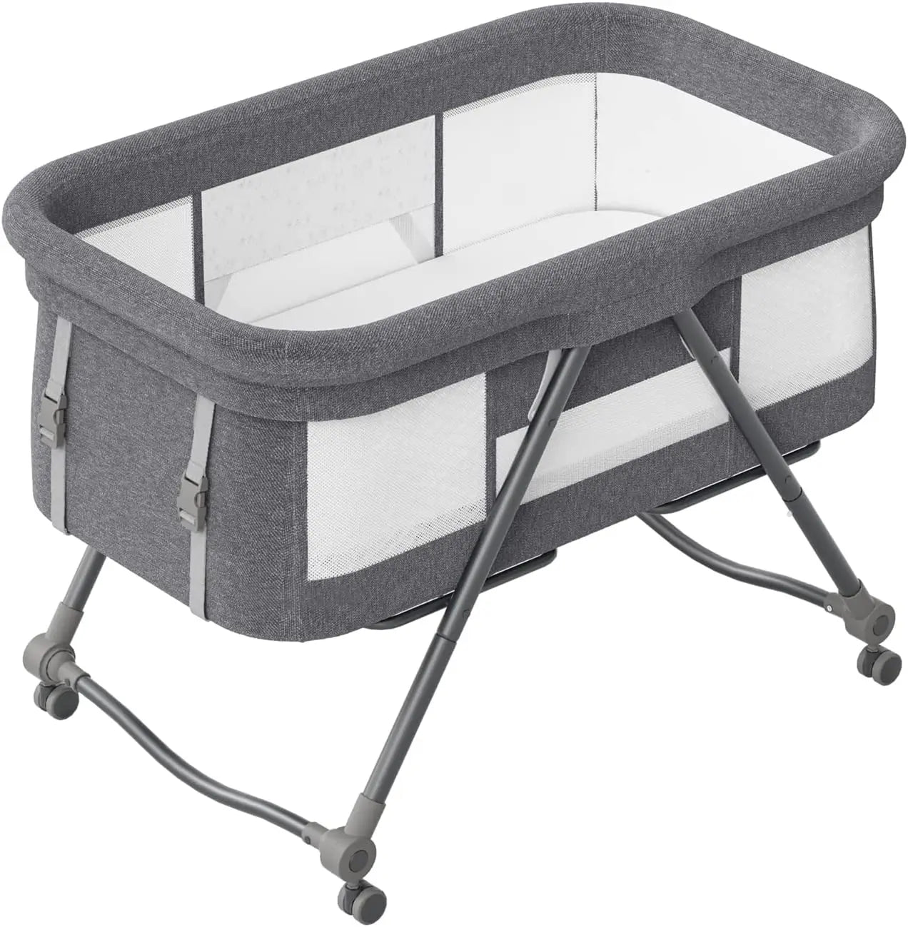 Lit de voyage bébé pliable avec matelas et roulettes silencieuses - cododo XYT-001