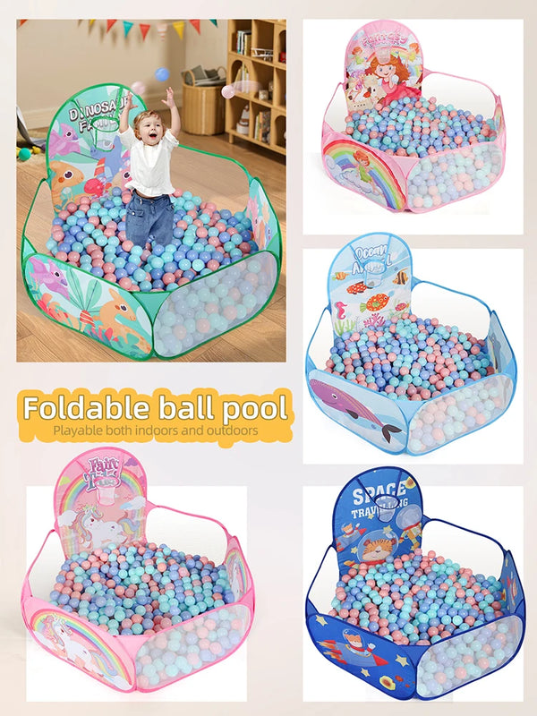Piscine à balles pliable tente de jeu avec panier basketball — Bouni