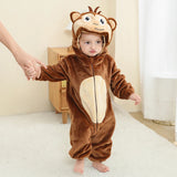 Grenouillère hiver animaux à capuche Mybooni — Combinaison 0-18M
