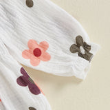 Ensemble bébé fille body fleuri Mybooni — Manches longues et bandeau nœud