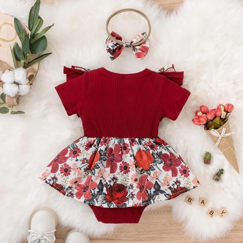 Robe bébé fille à nœud rayée Mybooni — Coton été nouveau-né