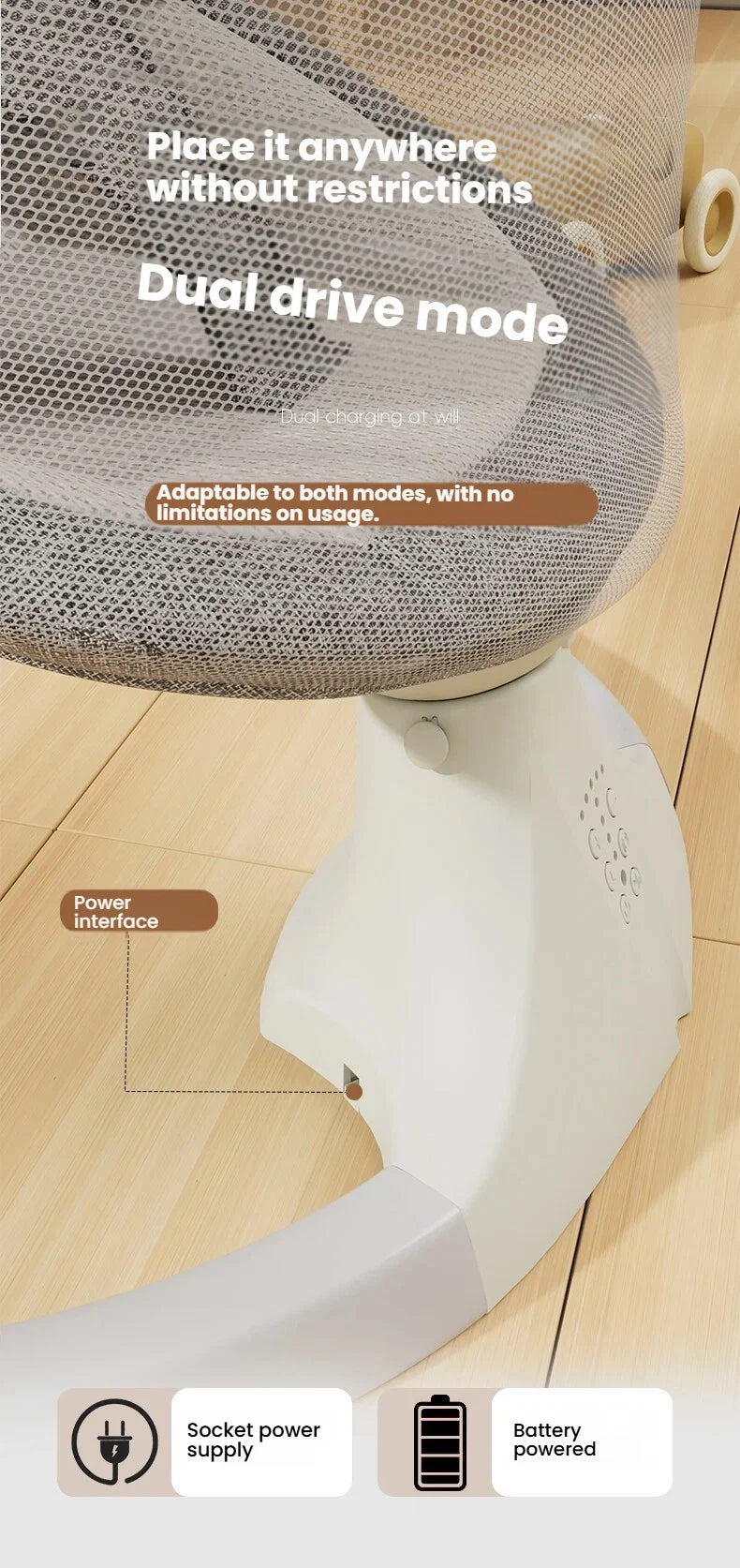 Balancelle bébé électrique automatique - chaise oscillante 5 points avec télécommande
