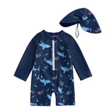 Maillot de bain anti-UV garçon Mybooni | Combinaison requin + Chapeau 0-5 ans