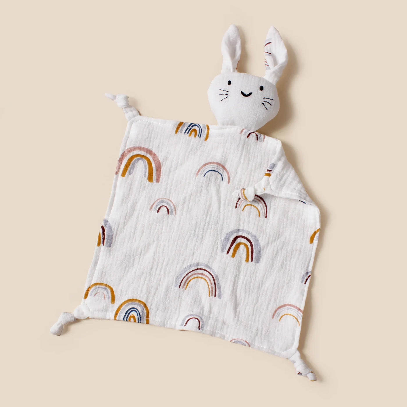 Doudou chat mignon bébé Bouni — Mousseline coton bavoir apaisement sommeil