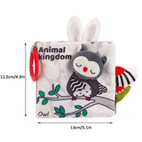 Livre tissu sensoriel 3D bébé Mybooni — Hochet contraste élevé animaux 0-12M