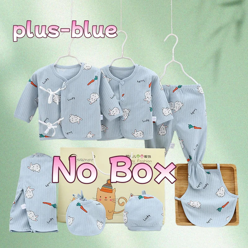 Coffret bébé 7 pièces Bouni — Body cartoon manches longues, pantalon et bonnet