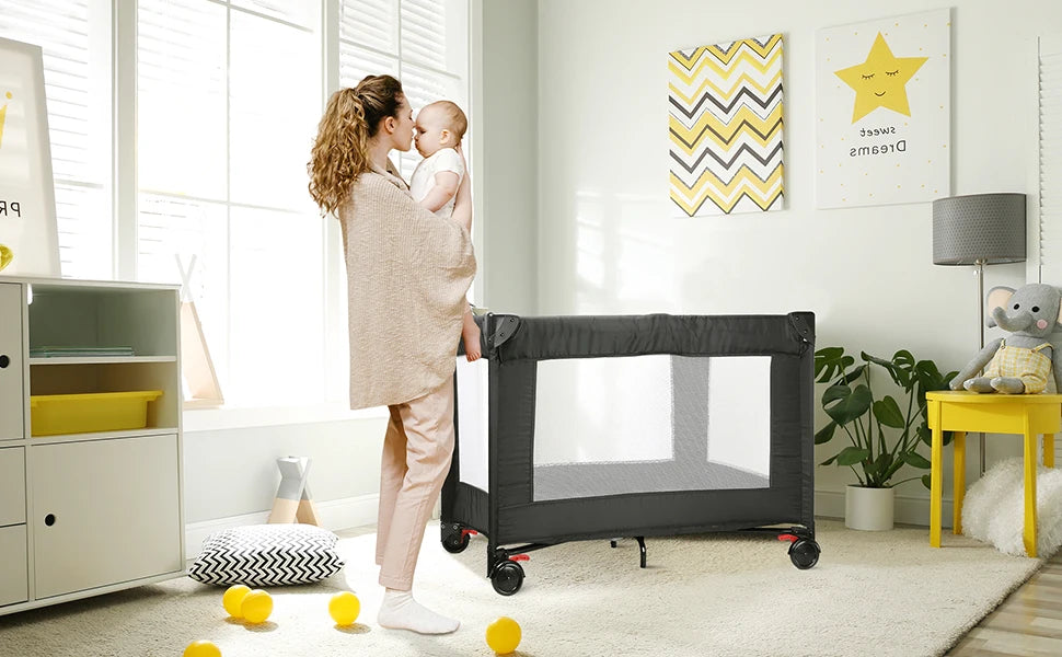 Parc bébé compact 100x70cm - barrière de sécurité aire de jeu appartement tout-petit