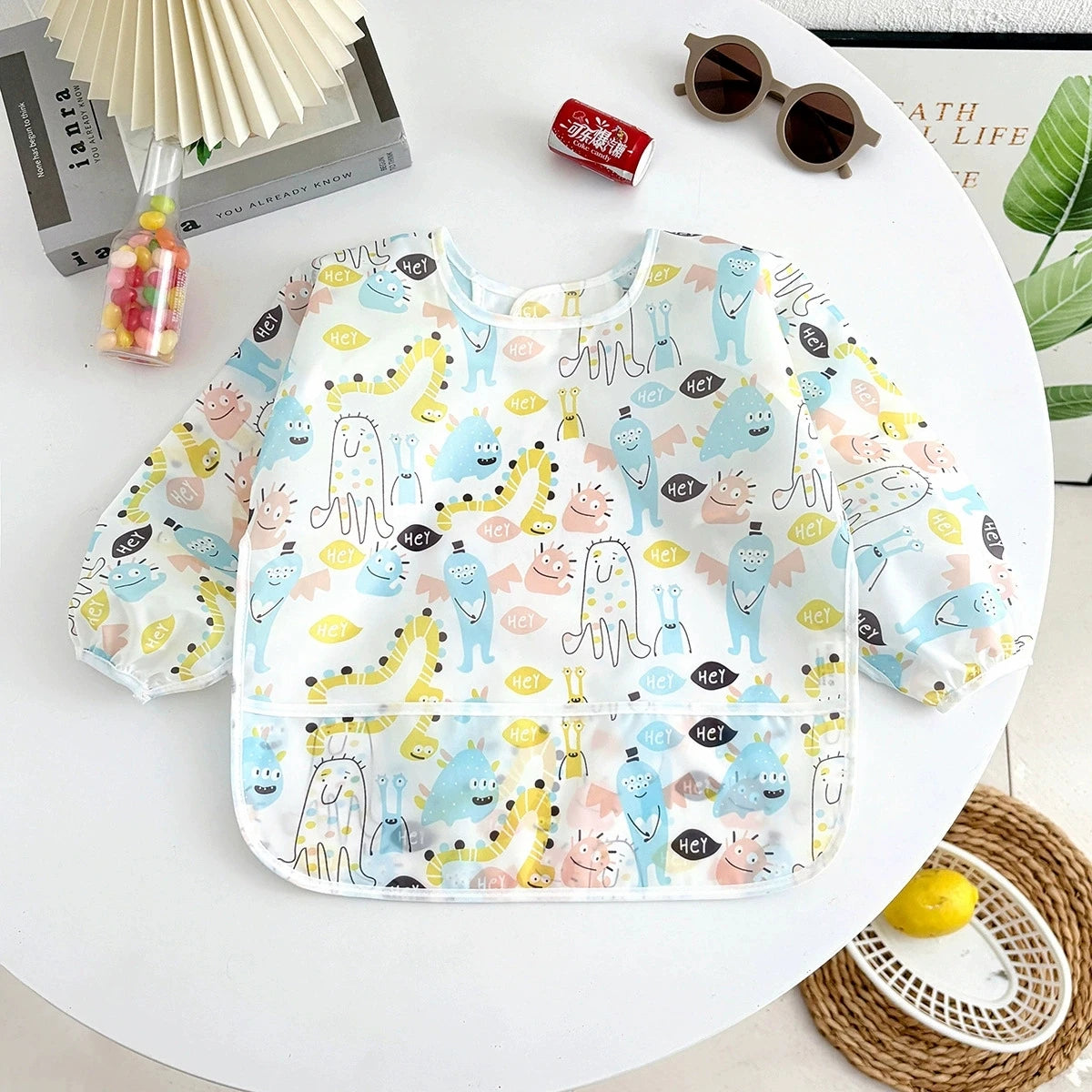Bavoir imperméable manches longues Mybooni — Tablier repas protection vêtements