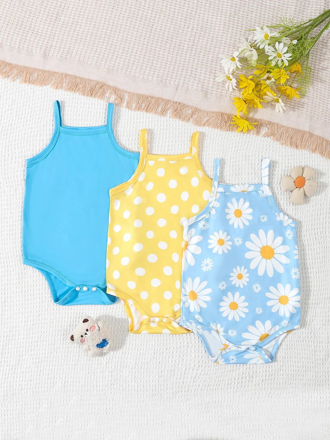Lot 3 bodies bébé été Bouni — Coton léger manches courtes 0-24M