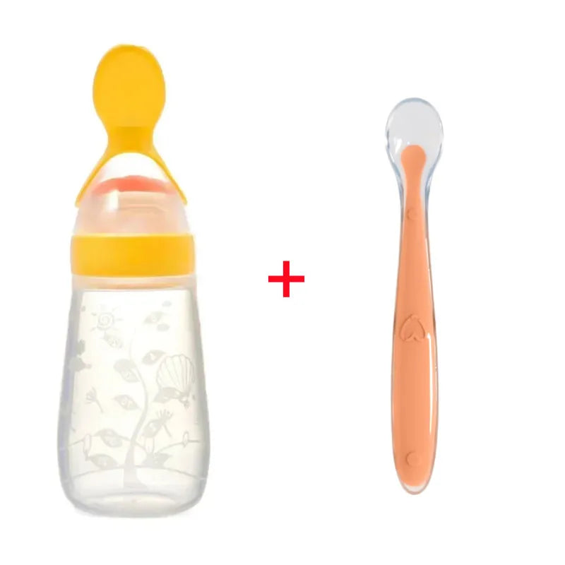 Biberon avec cuillère silicone Mybooni — Set alimentation bébé et tout-petit