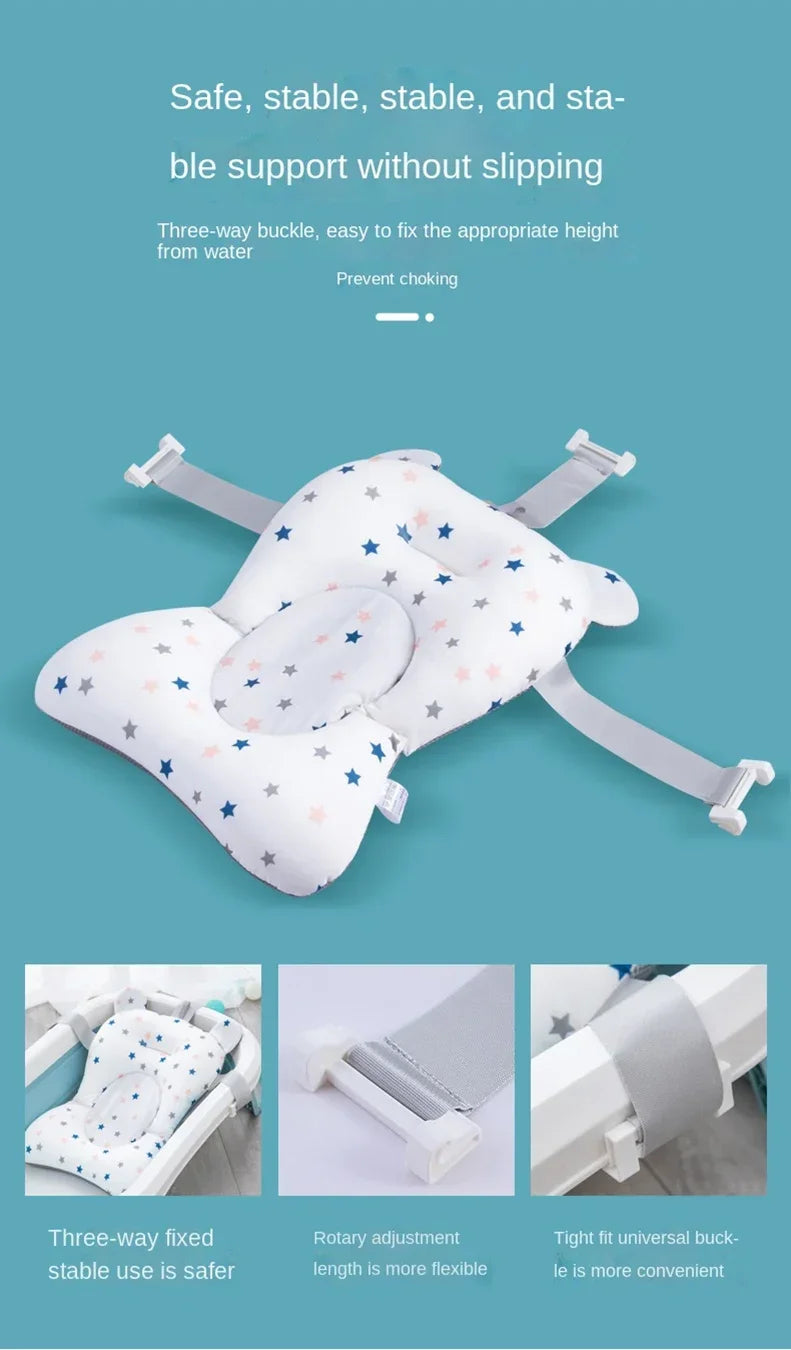 Oreiller baignoire nouveau-né antidérapant - coussin soutien corps bébé siège bain pliable tapis