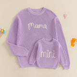 Family Matching Sweaters Mommy and Me Letter Em — vue complémentaire 5