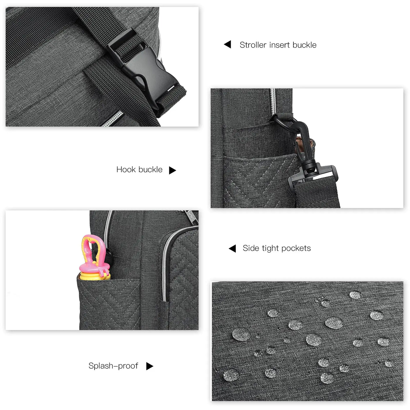 Sac à langer KONO élégant avec poches isothermes biberons