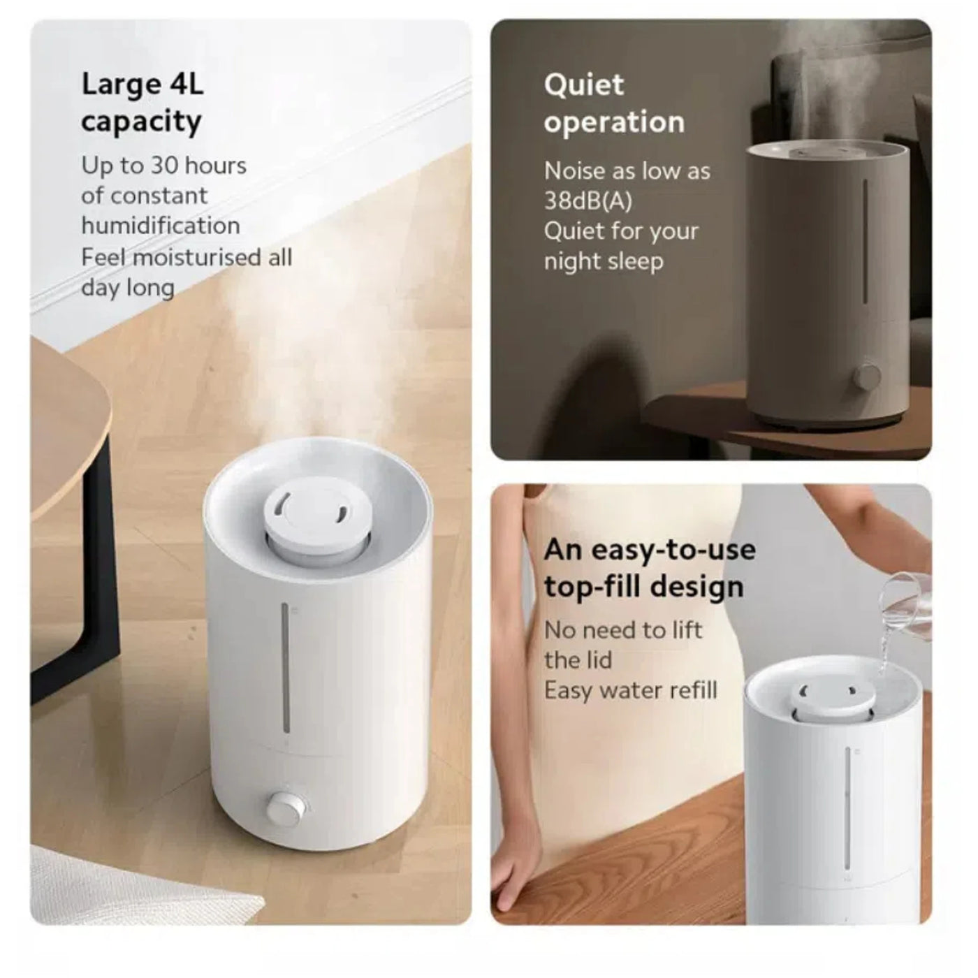 Humidificateur 4L Mybooni — 300 ml/h efficacité antibactérienne 99,9%