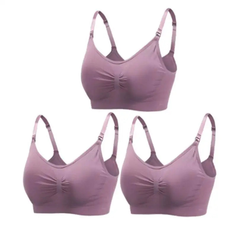 Lot 3 soutiens-gorge d'allaitement coton respirant grande taille push-up