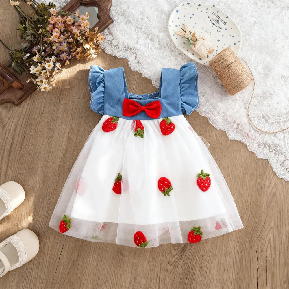 Robe bébé fille été cerises Mybooni — Filet de plage mignonne