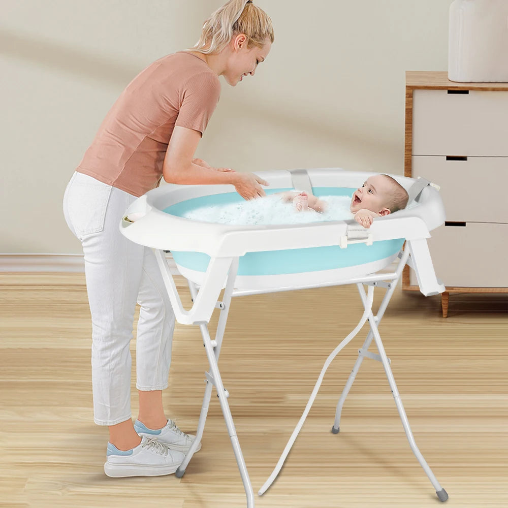 Baignoire bébé pliable avec support Mybooni — Coussin sécurisé nouveau-né