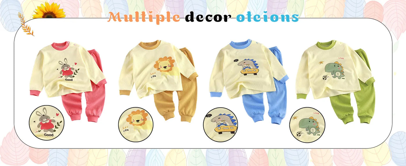 Ensemble été enfant 2 pièces cartoon coton - t-shirt + short fille garçon 0-4 ans