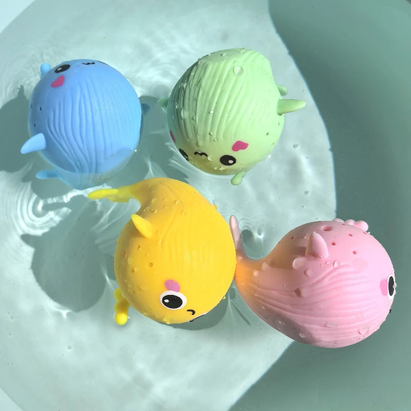 Jouets de bain baleine éponge Mybooni — Anti-stress squeezy natation enfant