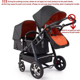Poussette double jumeaux pliable Mybooni — Double siège landau avec amortisseurs