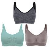 Lot 3 soutiens-gorge d'allaitement coton respirant grande taille push-up