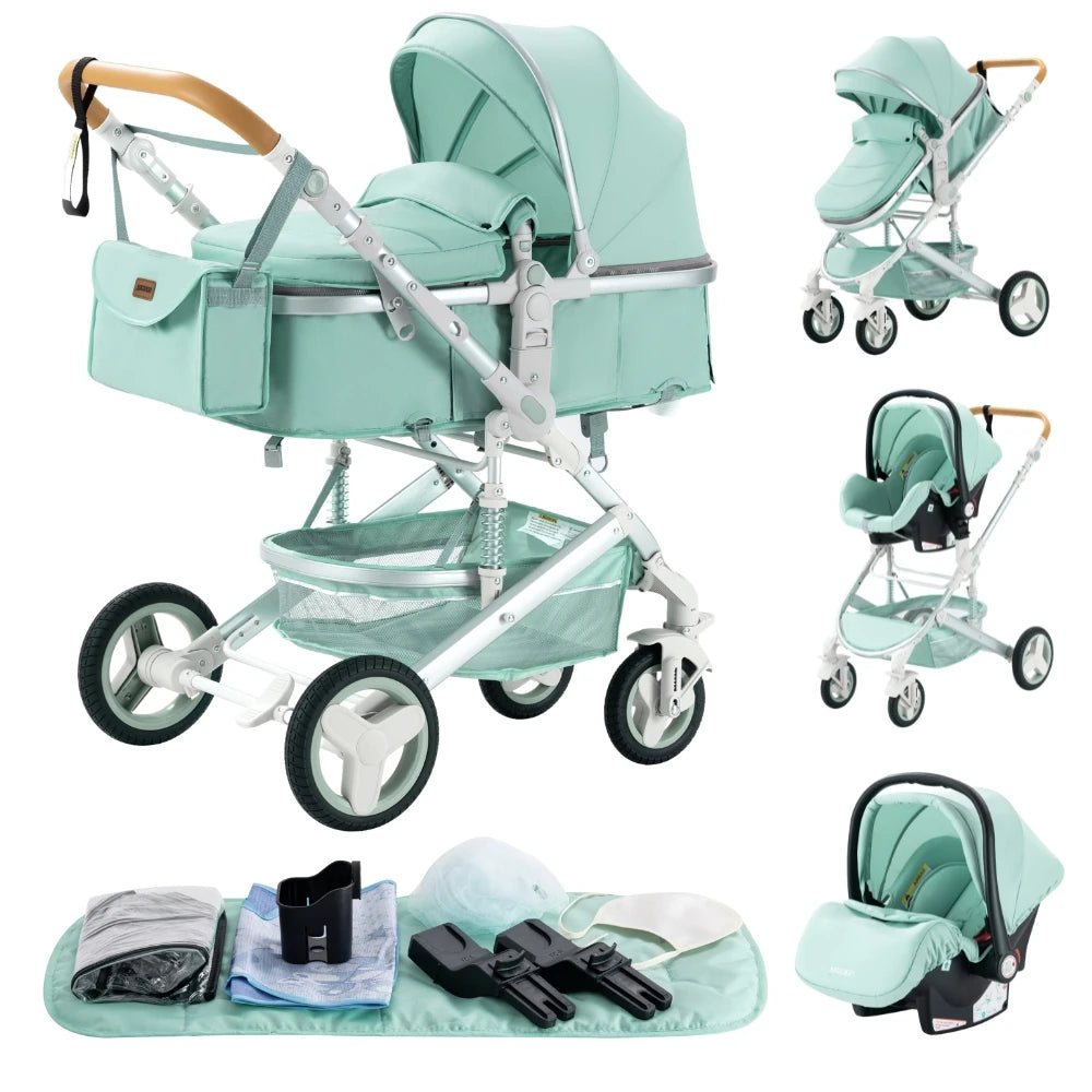 Poussette 3-en-1 multifonction Bouni — Nacelle pliable légère