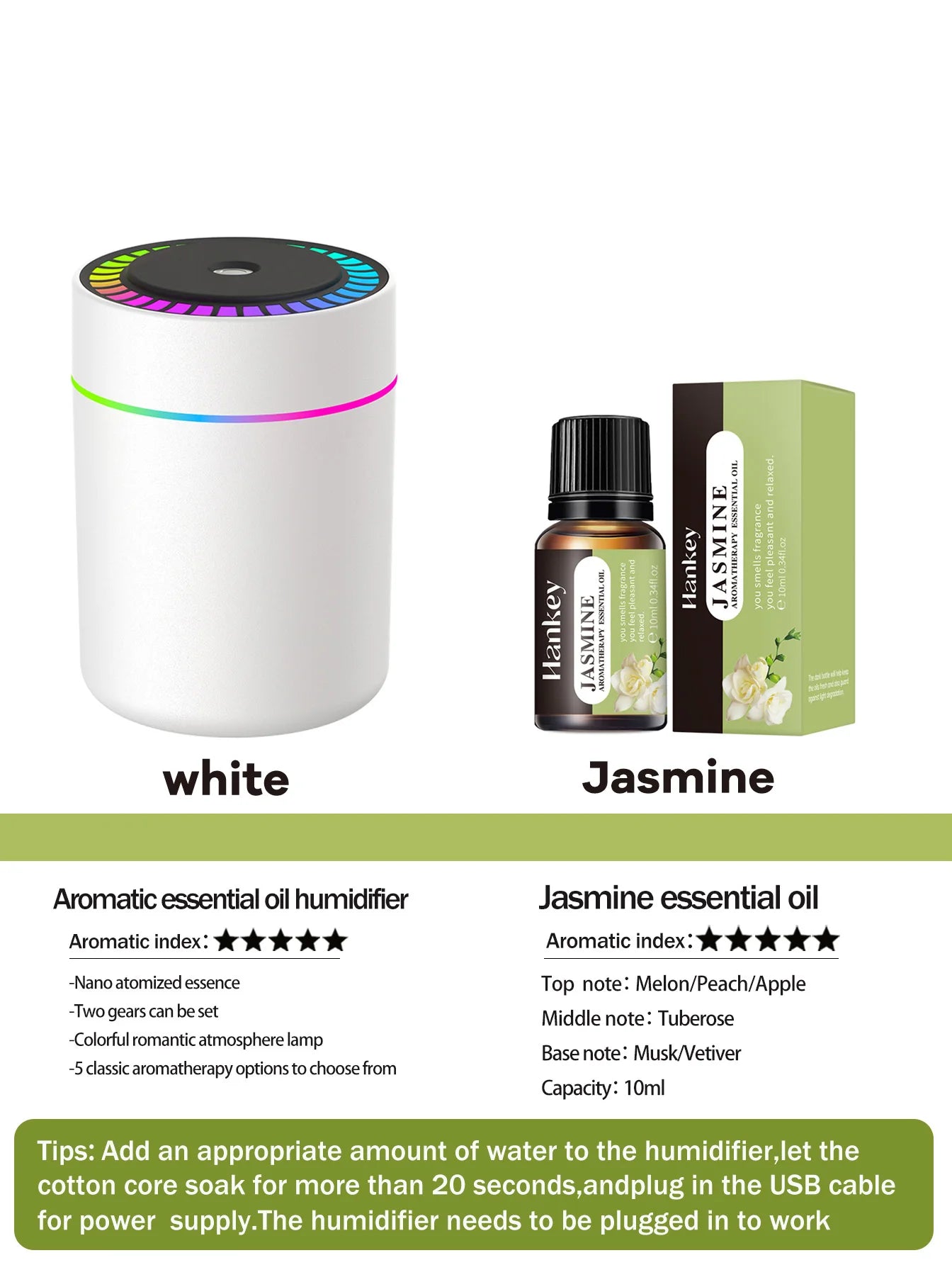 Diffuseur aromathérapie 180ml Bouni — toutes les variantes couleurs et parfums