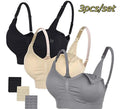 Lot 3 soutiens-gorge d'allaitement coton respirant grande taille push-up