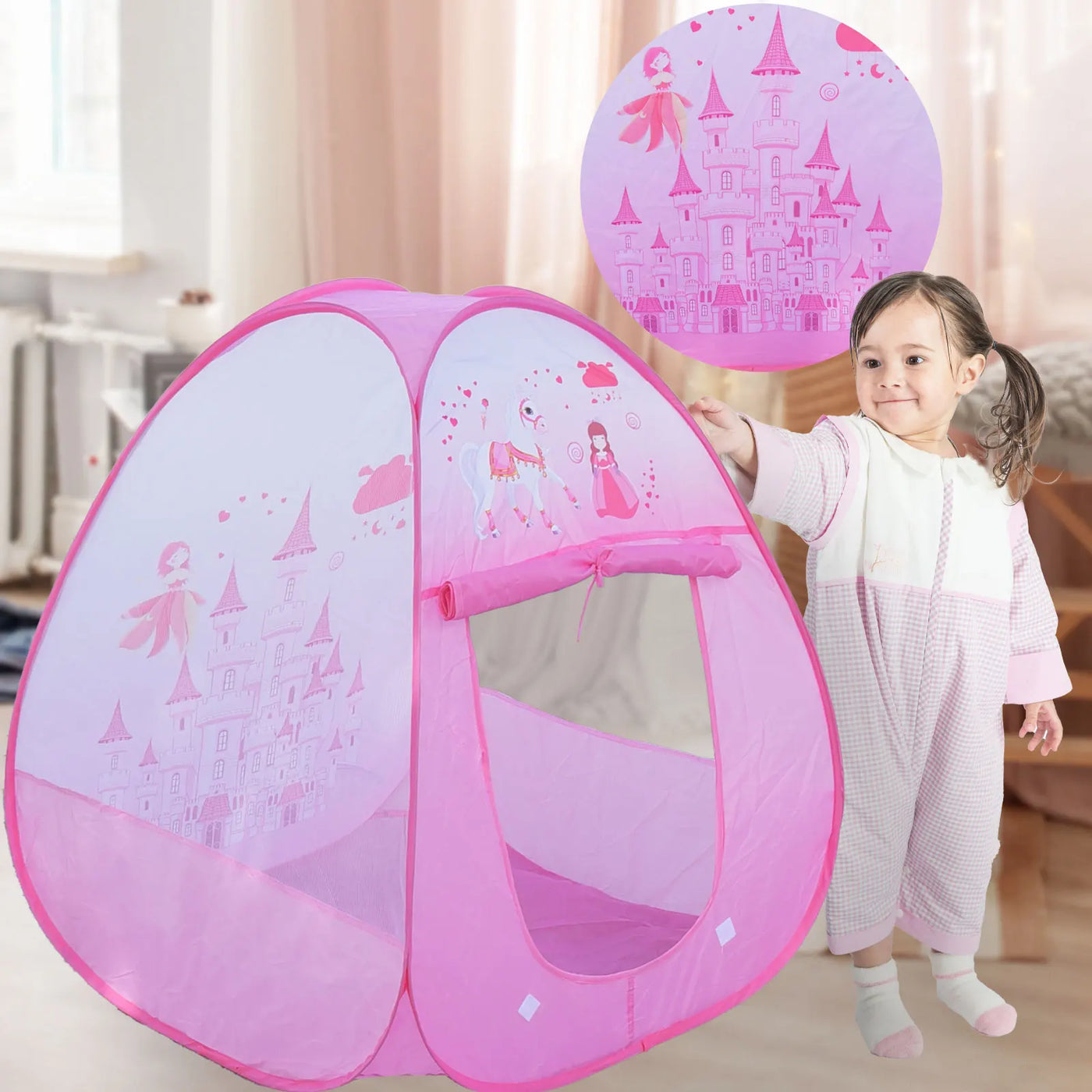 Tente de jeu pliable princesse Mybooni — Maison de jeu intérieure château enfants
