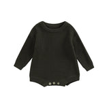 Combinaison tricot nouveau-né printemps-automne - grenouillère pull casual garçon fille 0-2 ans
