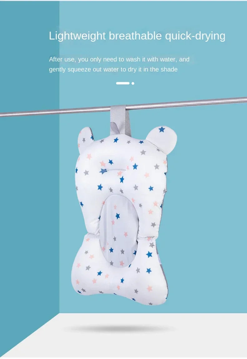 Oreiller baignoire nouveau-né antidérapant - coussin soutien corps bébé siège bain pliable tapis