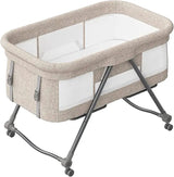 Lit de voyage bébé Mybooni — Matelas roulettes silencieuses berceau convertible