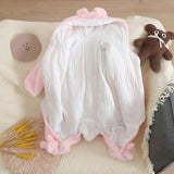 Combinaison bébé automne-hiver peluche chaud - grenouillère cartoon chien/lapin 0-2 ans