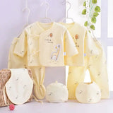 Coffret vêtements bébé 7 pièces printemps Bouni — T-shirts, pantalon et bonnet coton