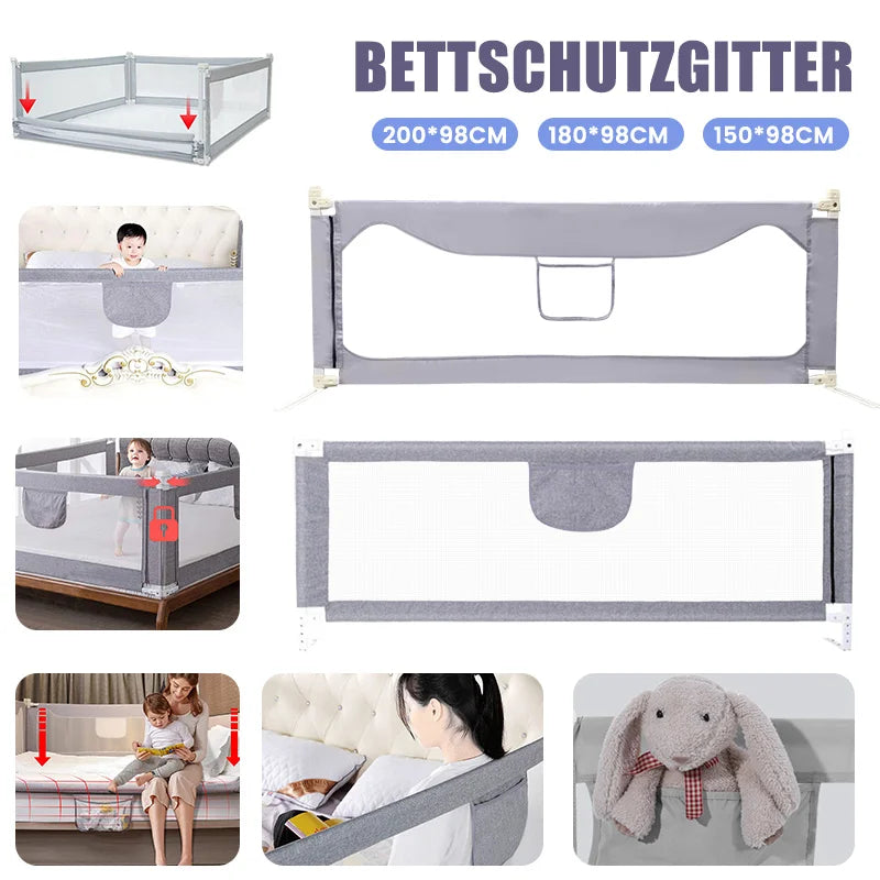 Barrière de sécurité lit bébé portable - garde-corps de voyage 150-200cm
