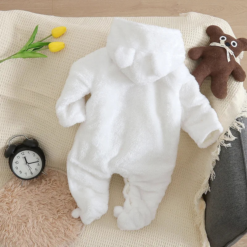 Combinaison bébé automne-hiver peluche chaud - grenouillère cartoon chien/lapin 0-2 ans