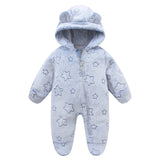 Grenouillère bébé flanelle douce chaude - combinaison imprimée cartoon automne-hiver 0-19 mois