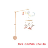 Mobile lit bébé bois feutrine ours cartoon - carillon musical avec support berceau