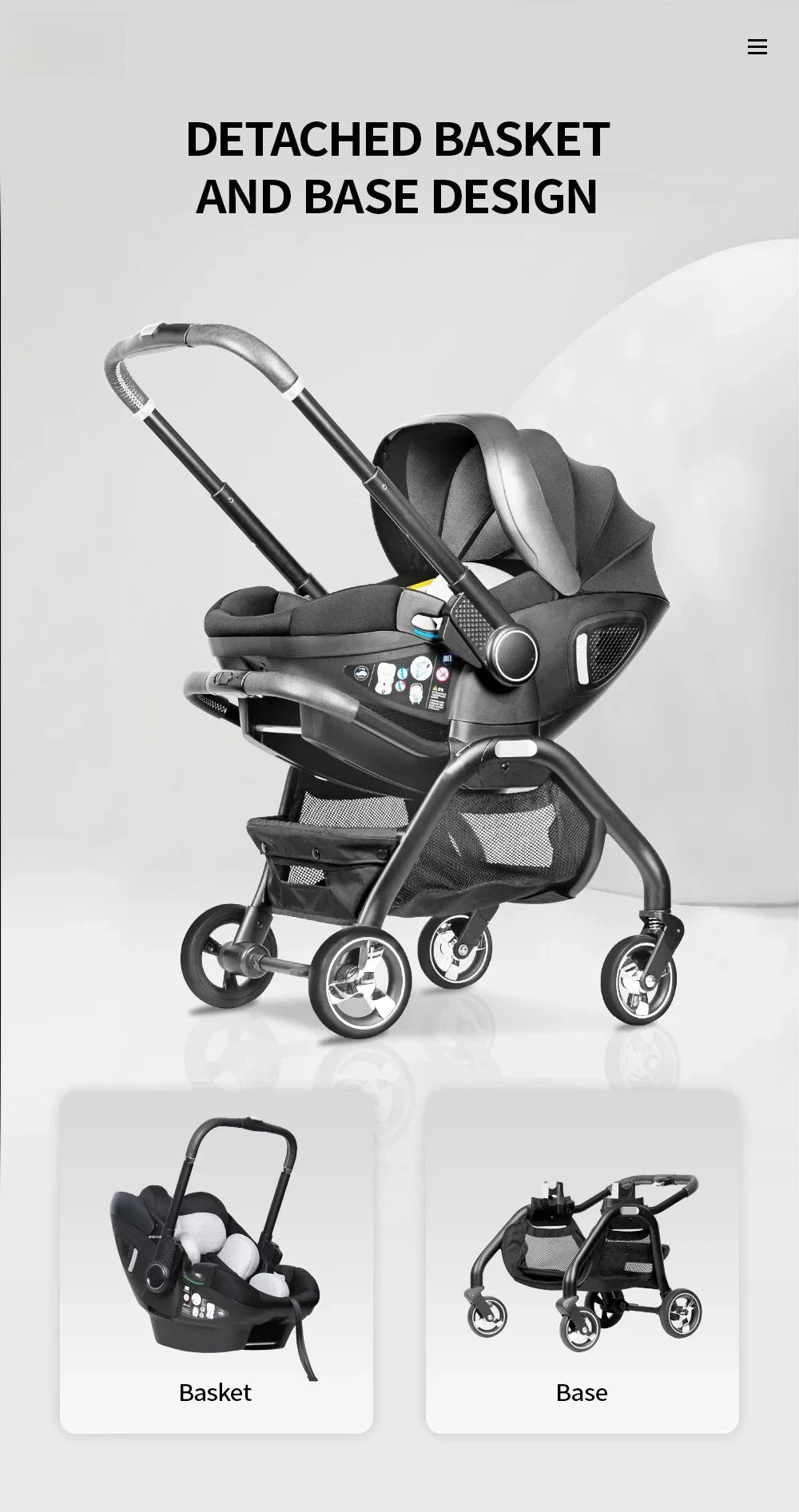 Poussette rose 4-en-1 avec nacelle siège auto de luxe pliable livraison EU