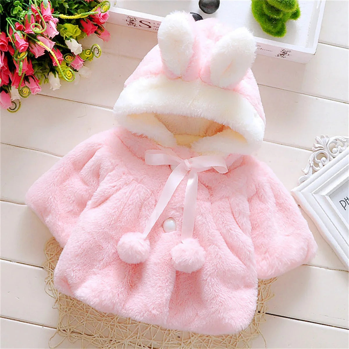 Cape enfant laine polaire Mybooni — Avec oreilles automne hiver fille