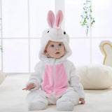 Combinaison pyjama bébé flanelle cartoon - grenouillère licorne/lapin/dinosaure animal
