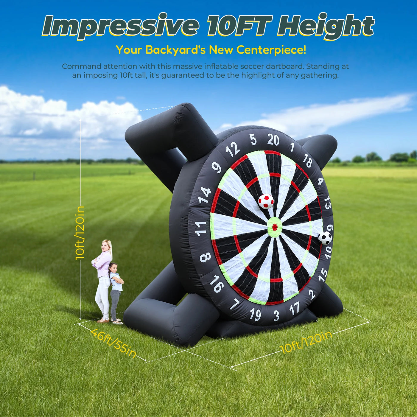 3m/10ft Tall Giant Inflatable Soccer Ball Darts — vue complémentaire 2
